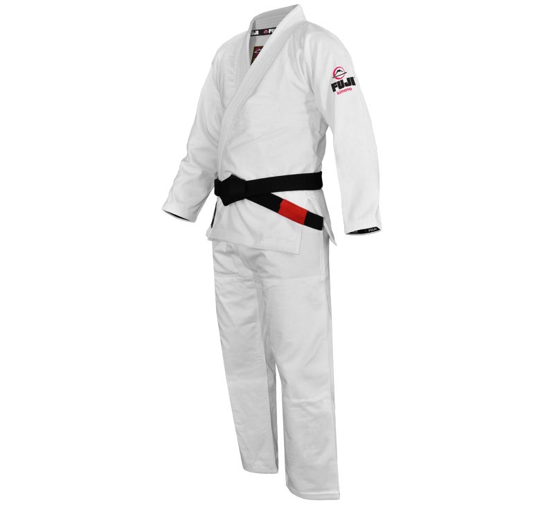 FUJI Lightweight Brazilian Style Jiu Jitsu Uniform, BJJ Uniform with Pearl Weave Fabric Jacket and Bungee Drawstrings, White, Size A6 - Image 2